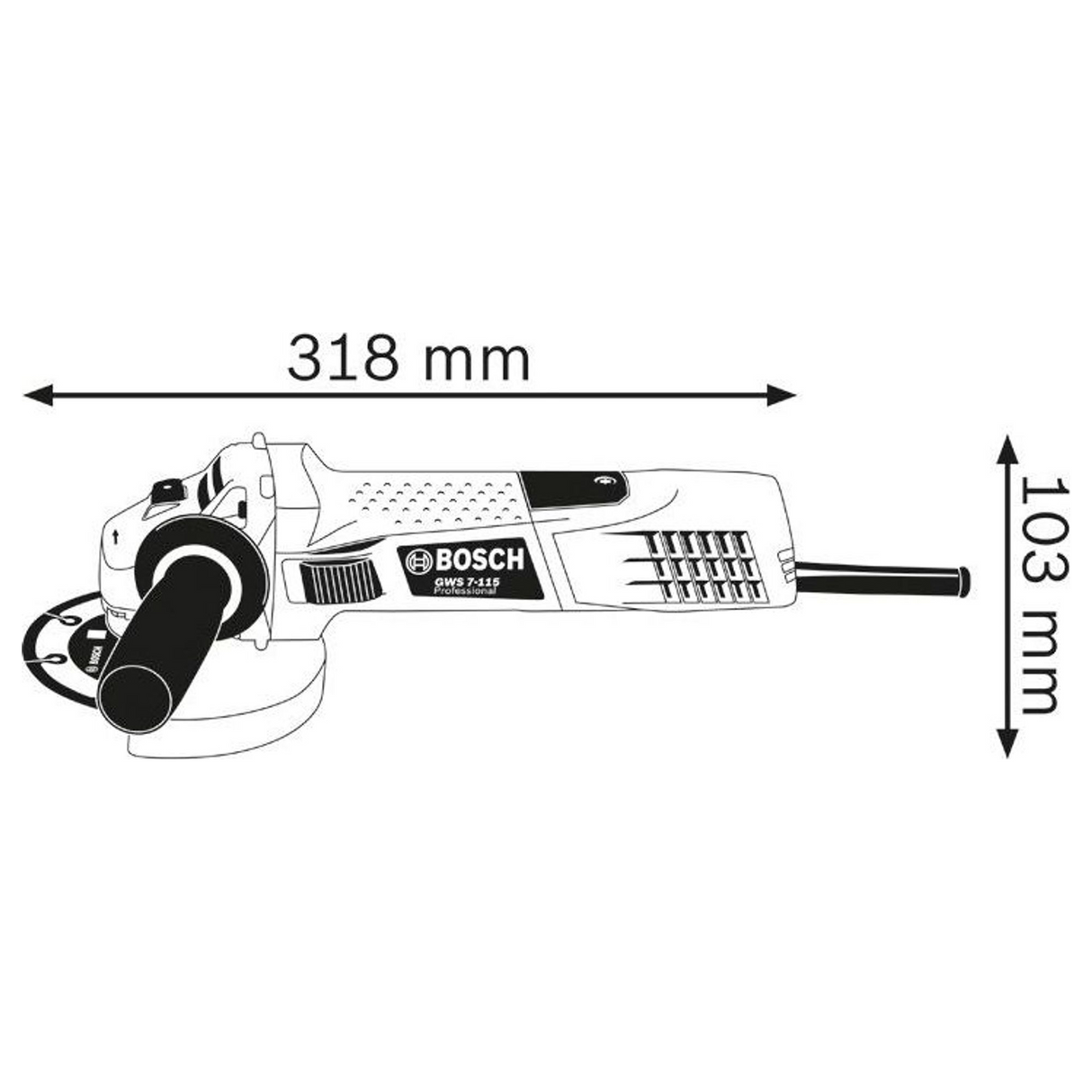 0601388106 - Slijpmachine Bosch GWS 7-115 PRO 720W - Afbeelding 18