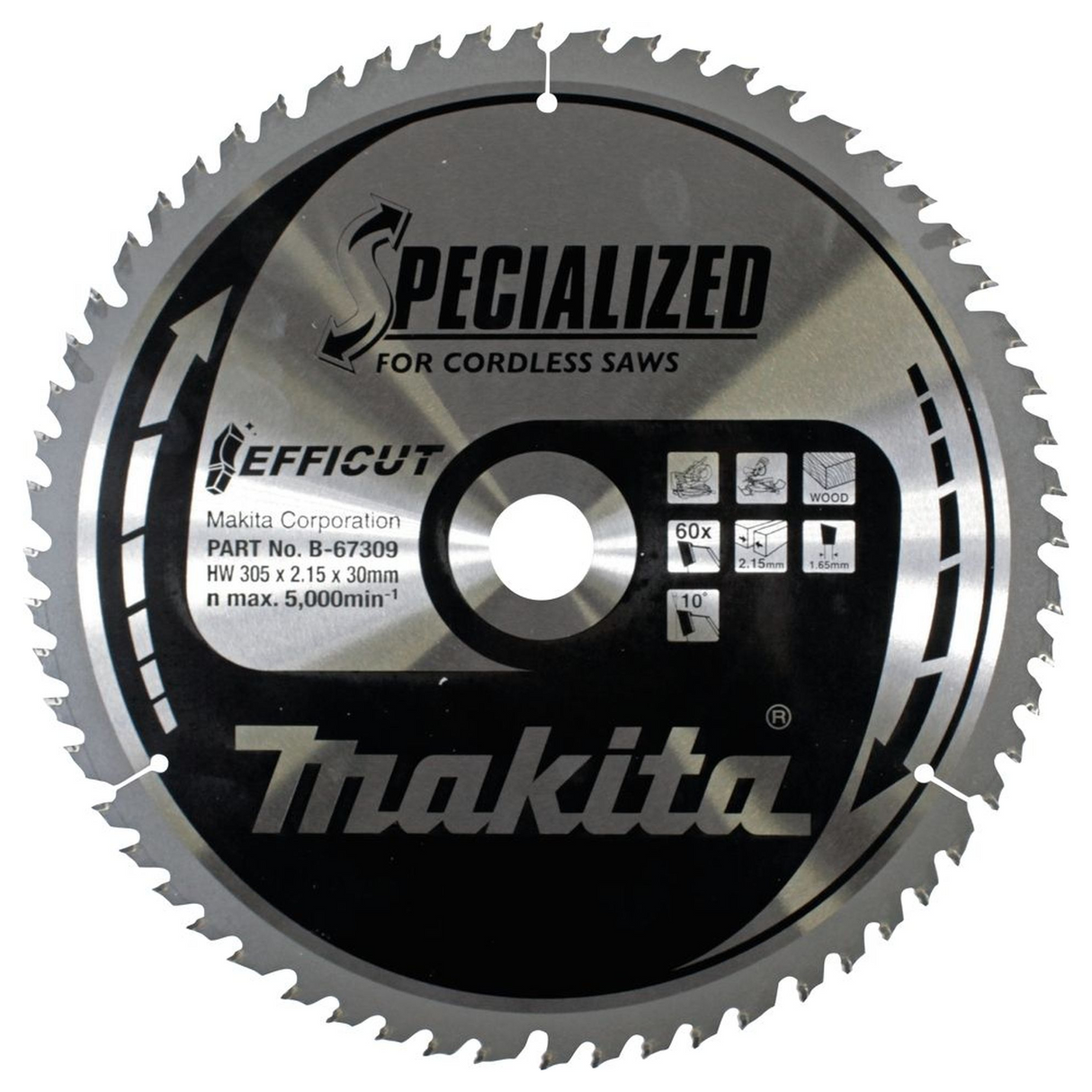 B-67309 - Efficut TCT-mes Makita B-67309 305x30mm 60 tanden - Afbeelding 2