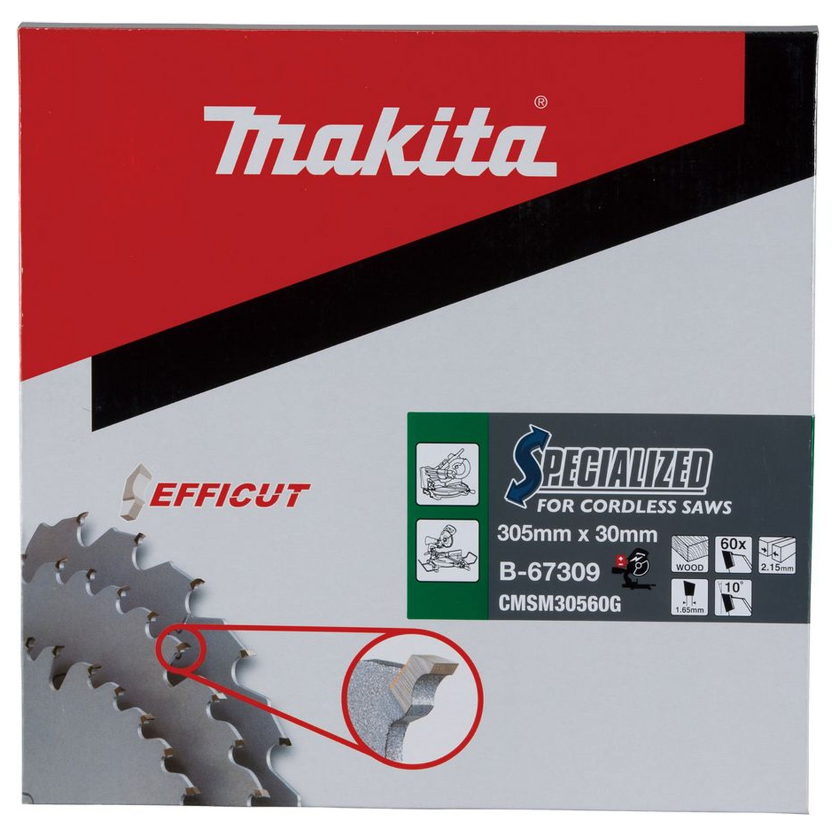 B-67309 - Efficut TCT-mes Makita B-67309 305x30mm 60 tanden - Afbeelding 4