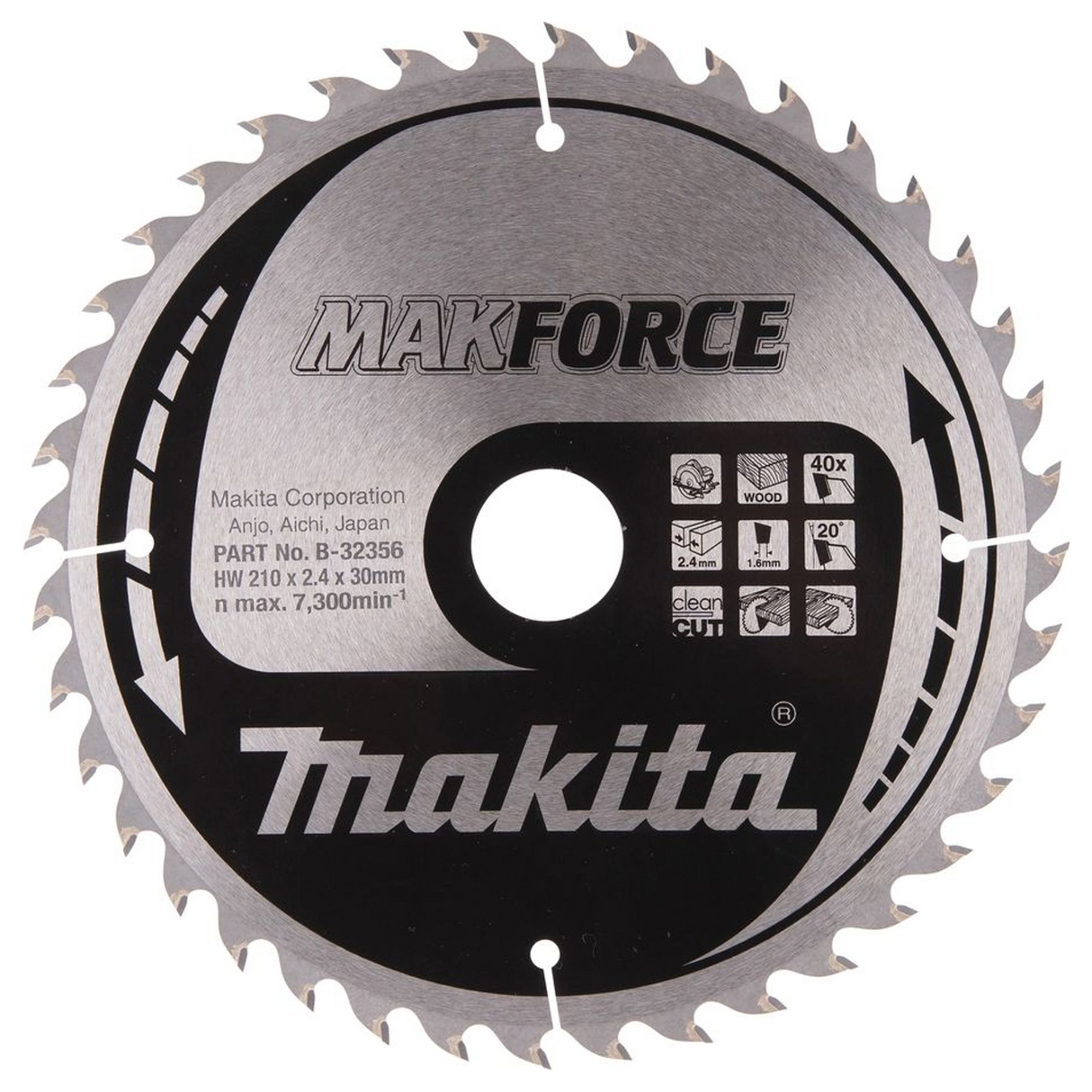 B-32356 - Rond mes Makita B-32356 210mm 40T - Afbeelding 2