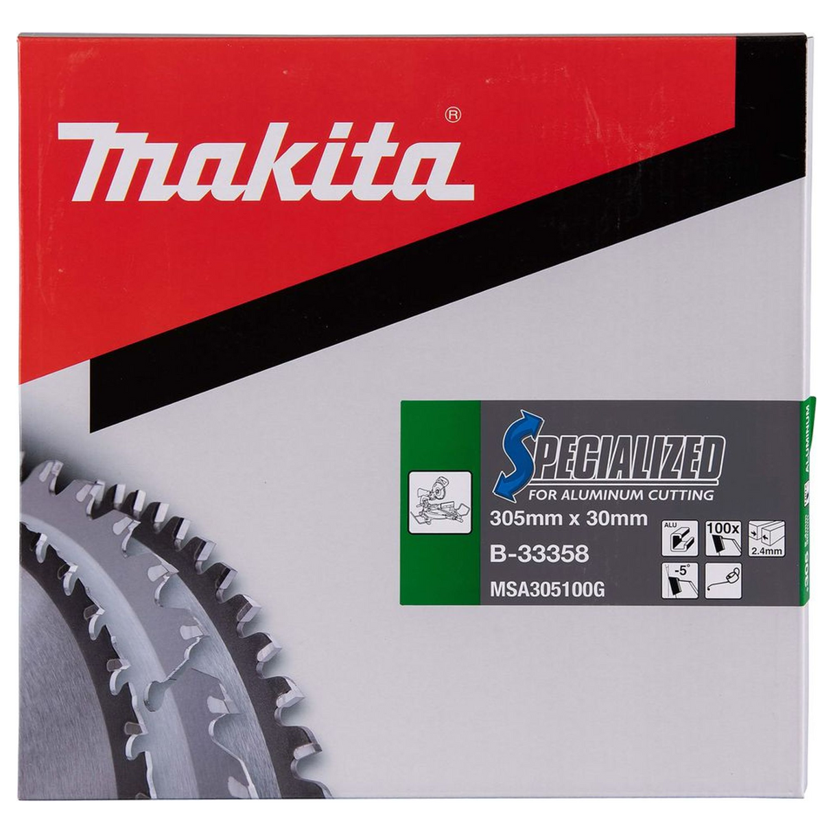 B-33358 - Gespecialiseerd TCT-mes Makita B-33358 305x30mm 100T Aluminium - Afbeelding 4
