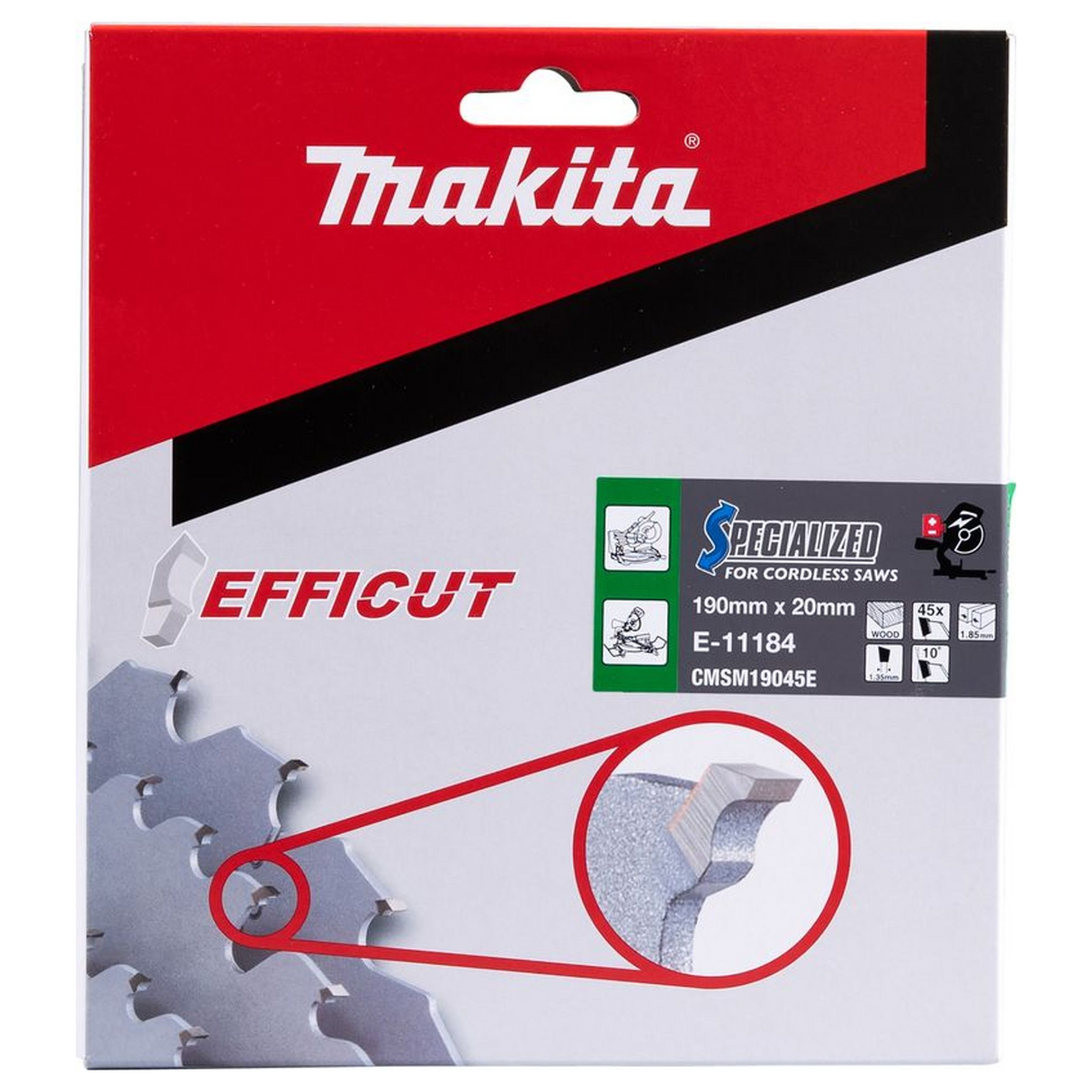 E-11184 - EFFICUT-mes Makita E-11184 190/20 45 Tanden - Afbeelding 4