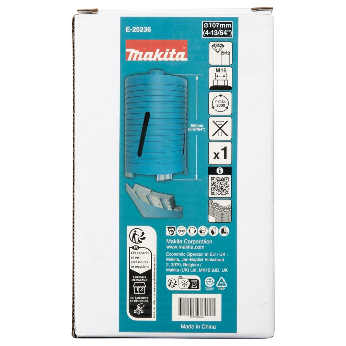 E-25236 - Corona Diamantata Makita E-25236 107mm M16 a Secco - Immagine 5