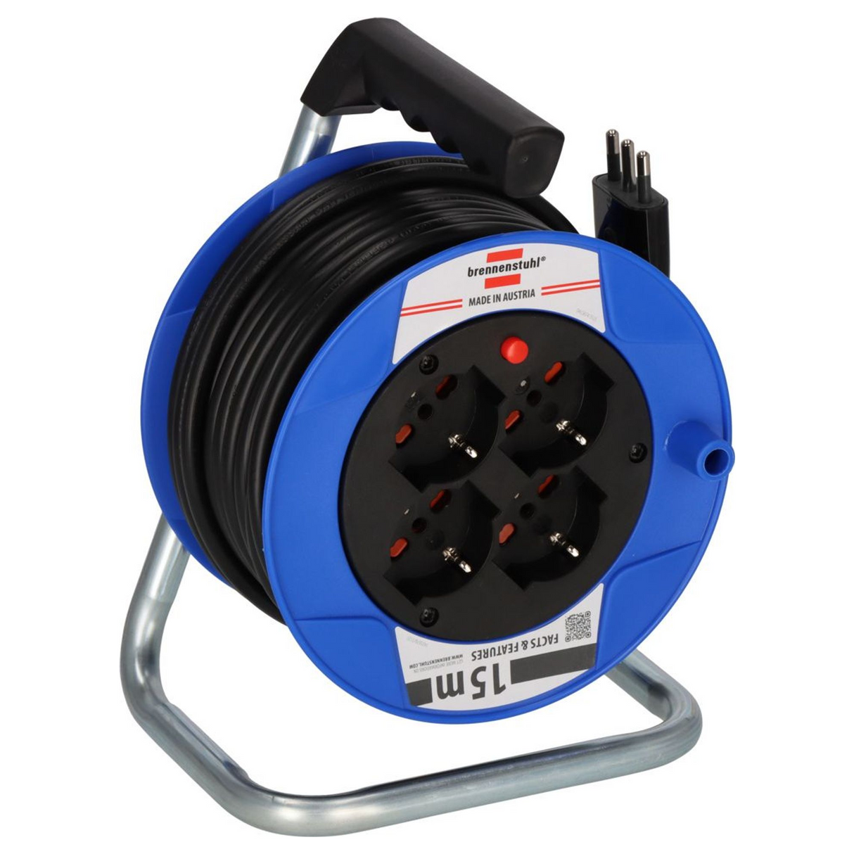 1079185 - BAT ST 180 15m 4-stopcontacten 3500W kabelhaspel