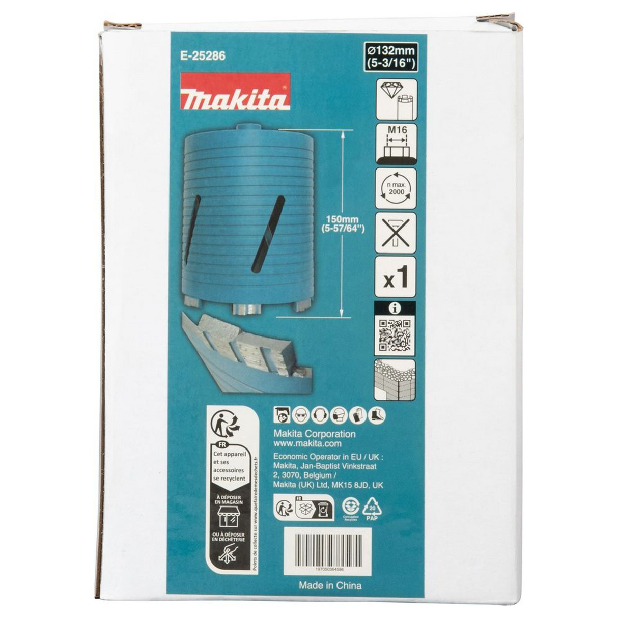 E-25286 - Diamanten Kroon Makita E-25286 132mm M16 Droog - Afbeelding 5