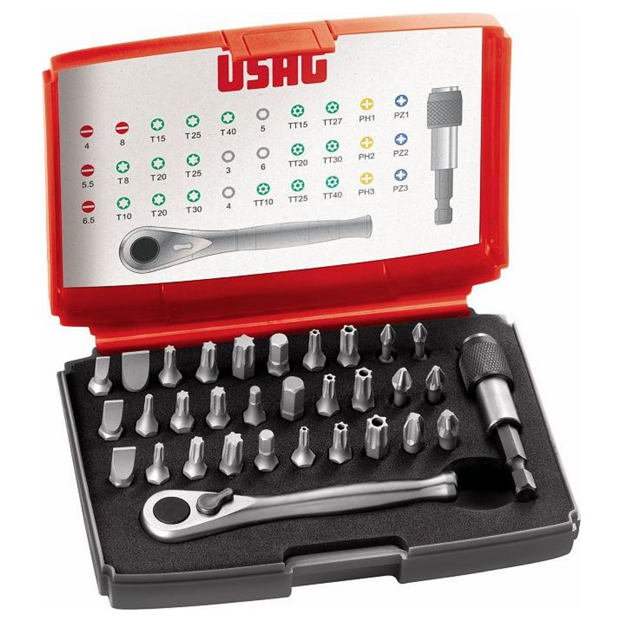 U06920042 - Set Inserti Avvitatura USAG 692 J32 32 Pezzi Attacco 1/4"