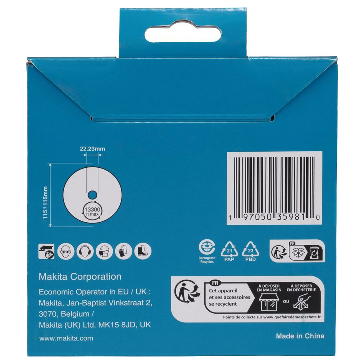 D-80151 - Diamantschijf Makita D-80151 115 mm marmergraniet - Afbeelding 5