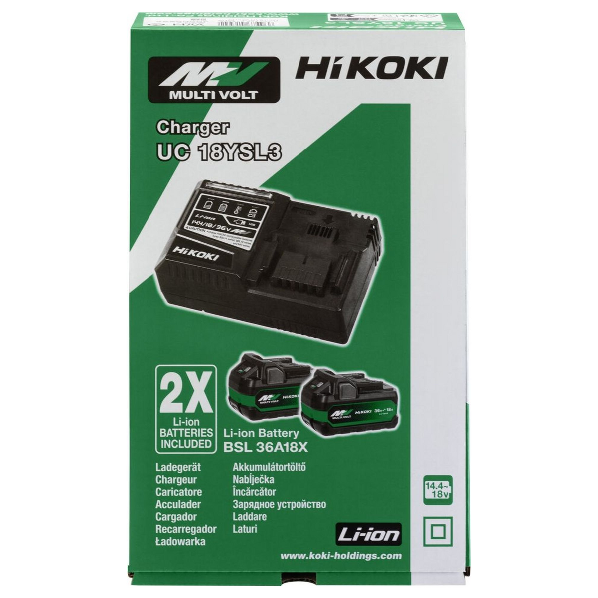 UC18YSL3WHZ - BoosterPack HiKOKI UC18YSL3WHZ 2 Multi Volt-accu's BSL36A18X 36V/18V 2,5Ah/5,0Ah + acculader - Afbeelding 4