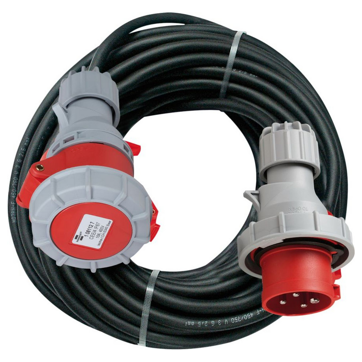1164027 - CEE IP67 verlengsnoer 25m zwart H07RN-F 4G2.5