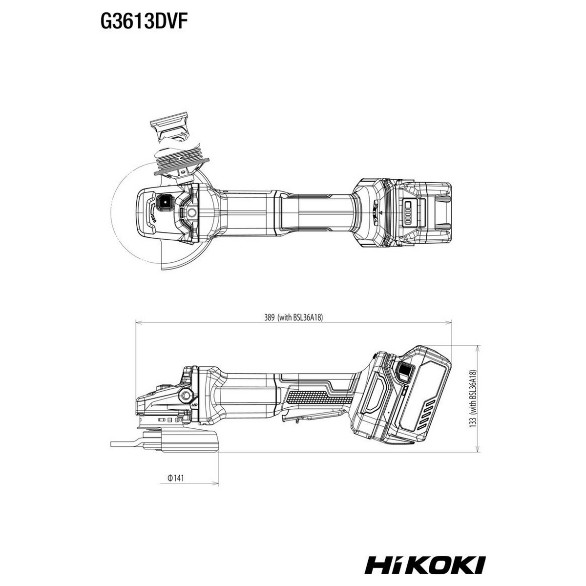 G3613DVFW2Z - Smerigliatrice Angolare HiKOKI G3613DVFW2Z 36V 125mm - Immagine 12