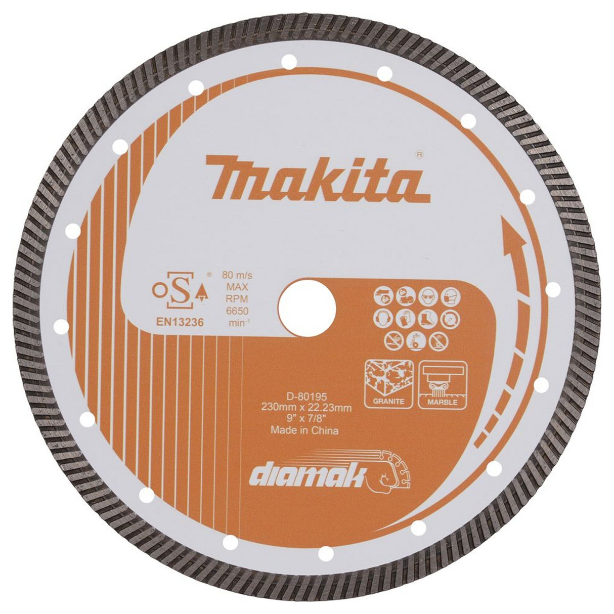 D-80195 - Diamantschijf Makita D-80195 230mm - Afbeelding 2