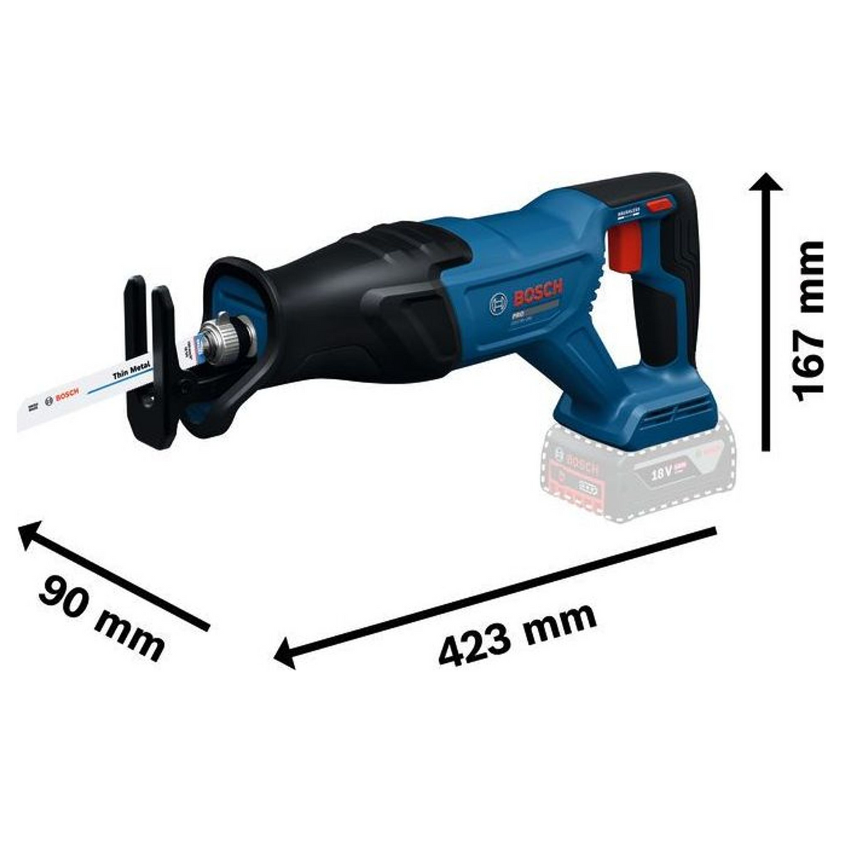 06016D1001 - Universele zaag Bosch Professionele GSA18V-280 PRO 18V - Afbeelding 20