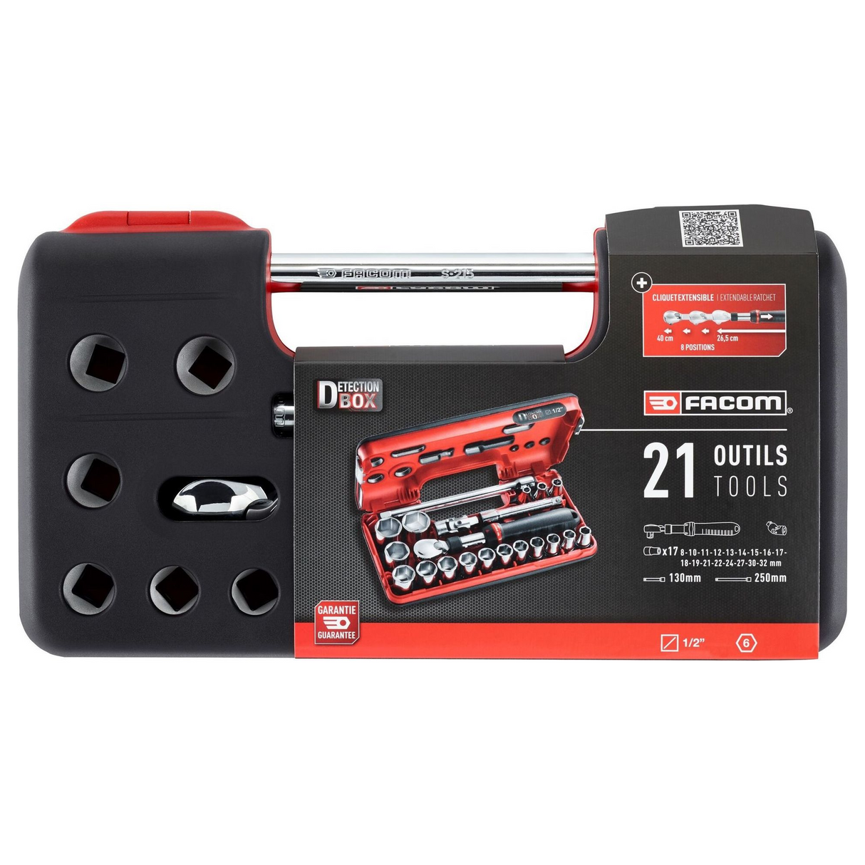 SXL.DBOX1PB - Facom SXL.DBOX1PB 1/2" dopsleutelset met 21-delige uitschuifbare ratel - Afbeelding 3