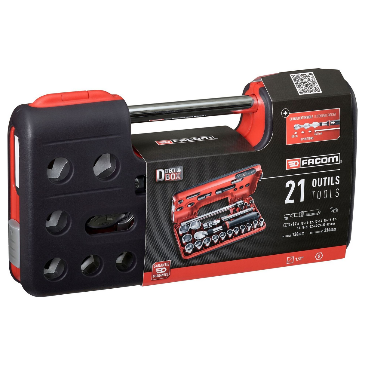 SXL.DBOX1PB - Facom SXL.DBOX1PB 1/2" dopsleutelset met 21-delige uitschuifbare ratel - Afbeelding 4