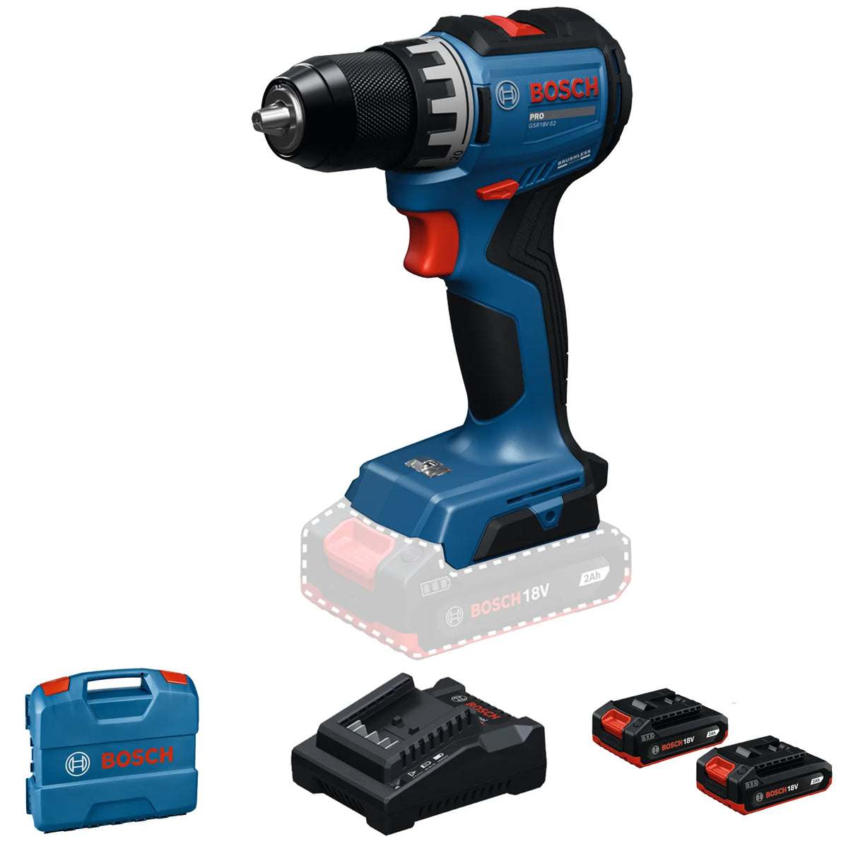 Boormachine Bosch GSR18V-52 PRO 18V 2Ah