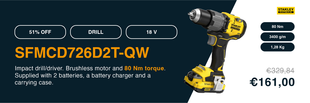 Trapano battente Stanley SFMCD726D2T-QW 18V 2Ah