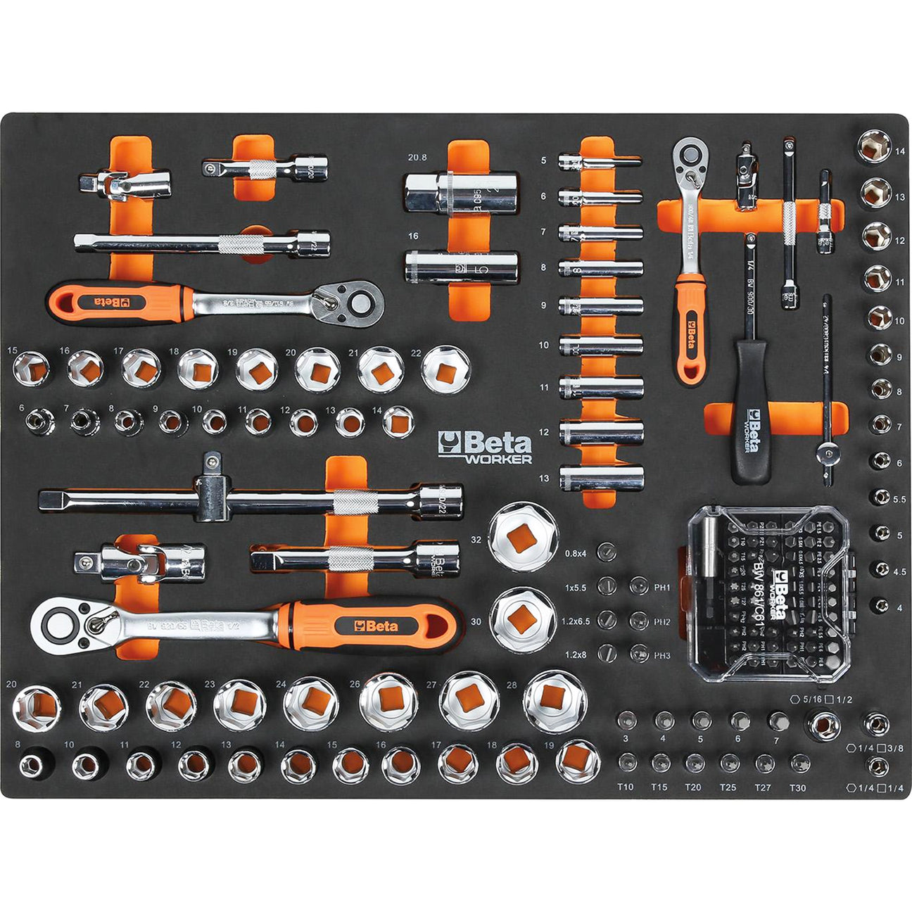 Assortiment aan gereedschap Beta 268 UT. C45PRO SOFT BW