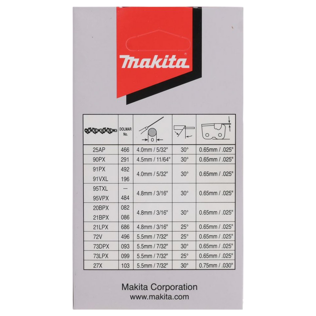 191H01-8 - Ketting Makita 191H01-8 90PX 30cm - Afbeelding 5
