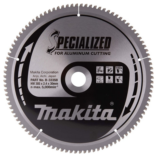 B-33358 - Gespecialiseerd TCT-mes Makita B-33358 305x30mm 100T Aluminium - Afbeelding 2