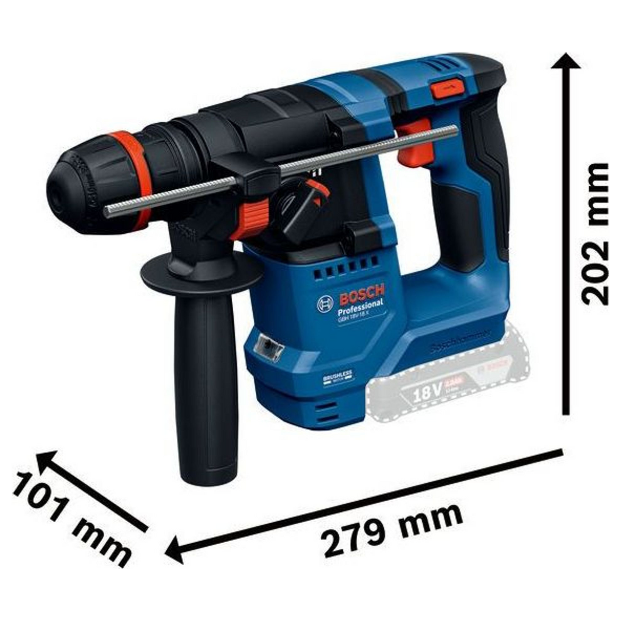 0611927101 - Klopboor Bosch GBH 18V-18 X PRO 18V - Afbeelding 25