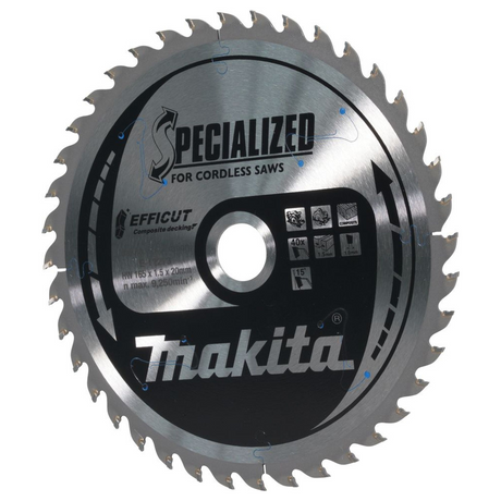 E-12223 - Cirkelzaagblad Makita Efficut E-12223 165x20mm 40T - Afbeelding 3
