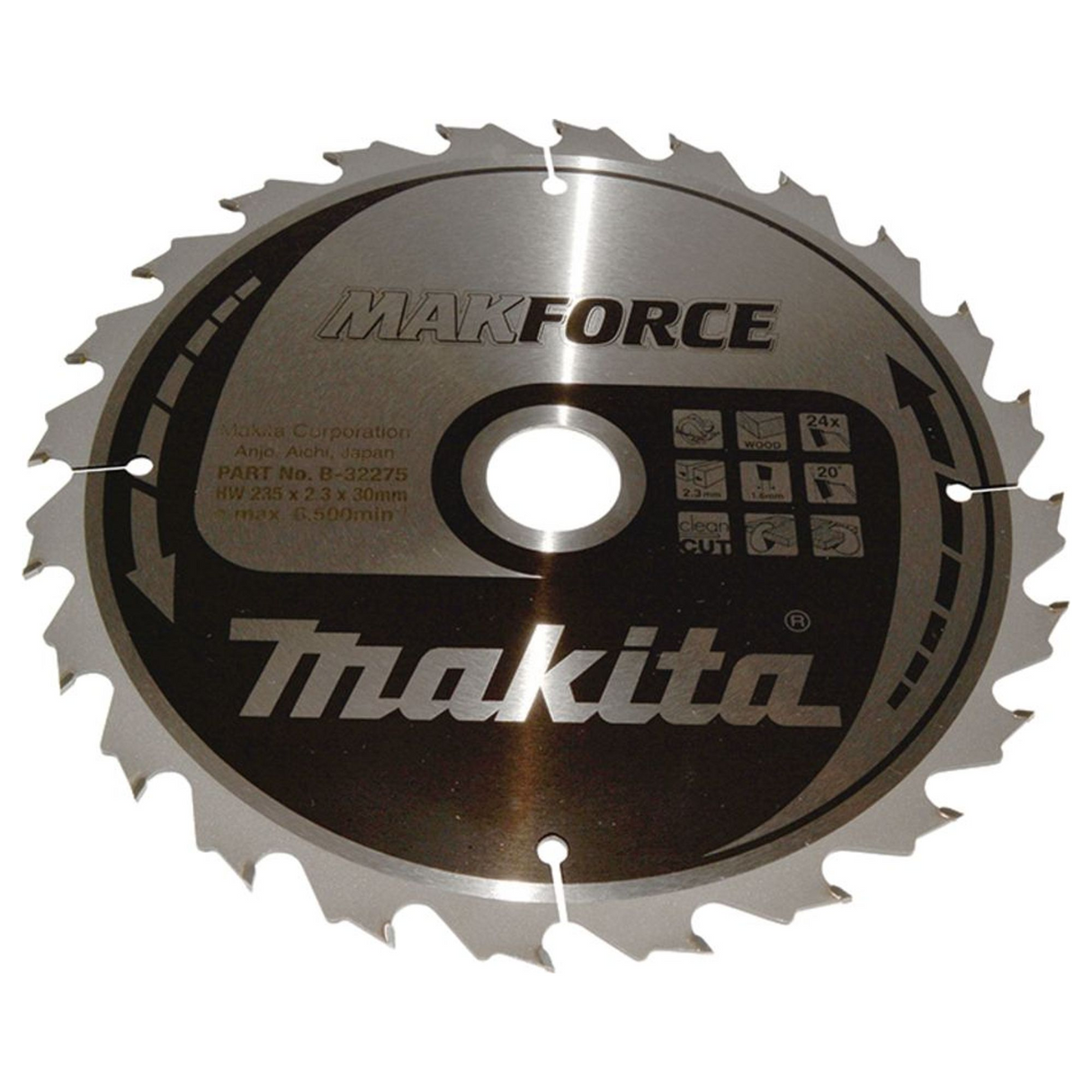 B-32275 - Rond mes Makita Makforce B-32275 235x30mm 24T - Afbeelding 2