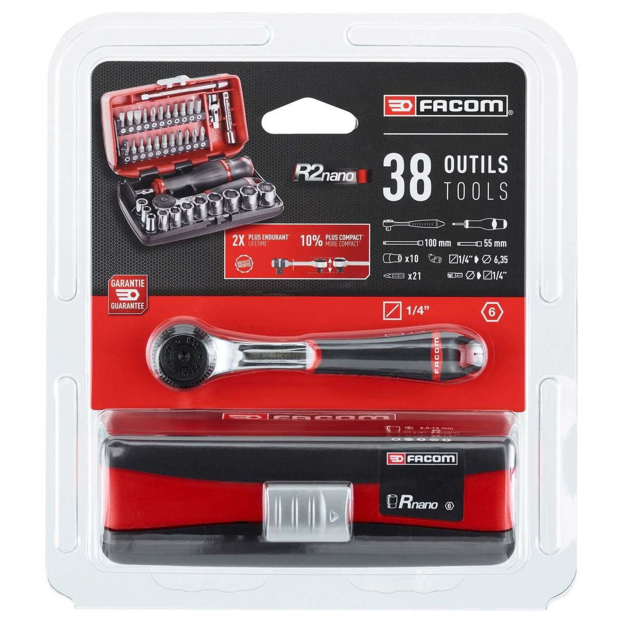 R2NANOPB - Facom R2NANOPB 1/4" dopsleutelset 38-delig - Afbeelding 9