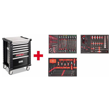 U05191627 - Winkelwagen USAG 519 RS6/3NMA met 495 MAA Autoreparatie Assortiment 155 stuks
