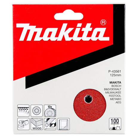 P-43561 - Slijpschijf Makita P-43561 125mm Korrelgrootte 100 (10 stuks) - Afbeelding 3