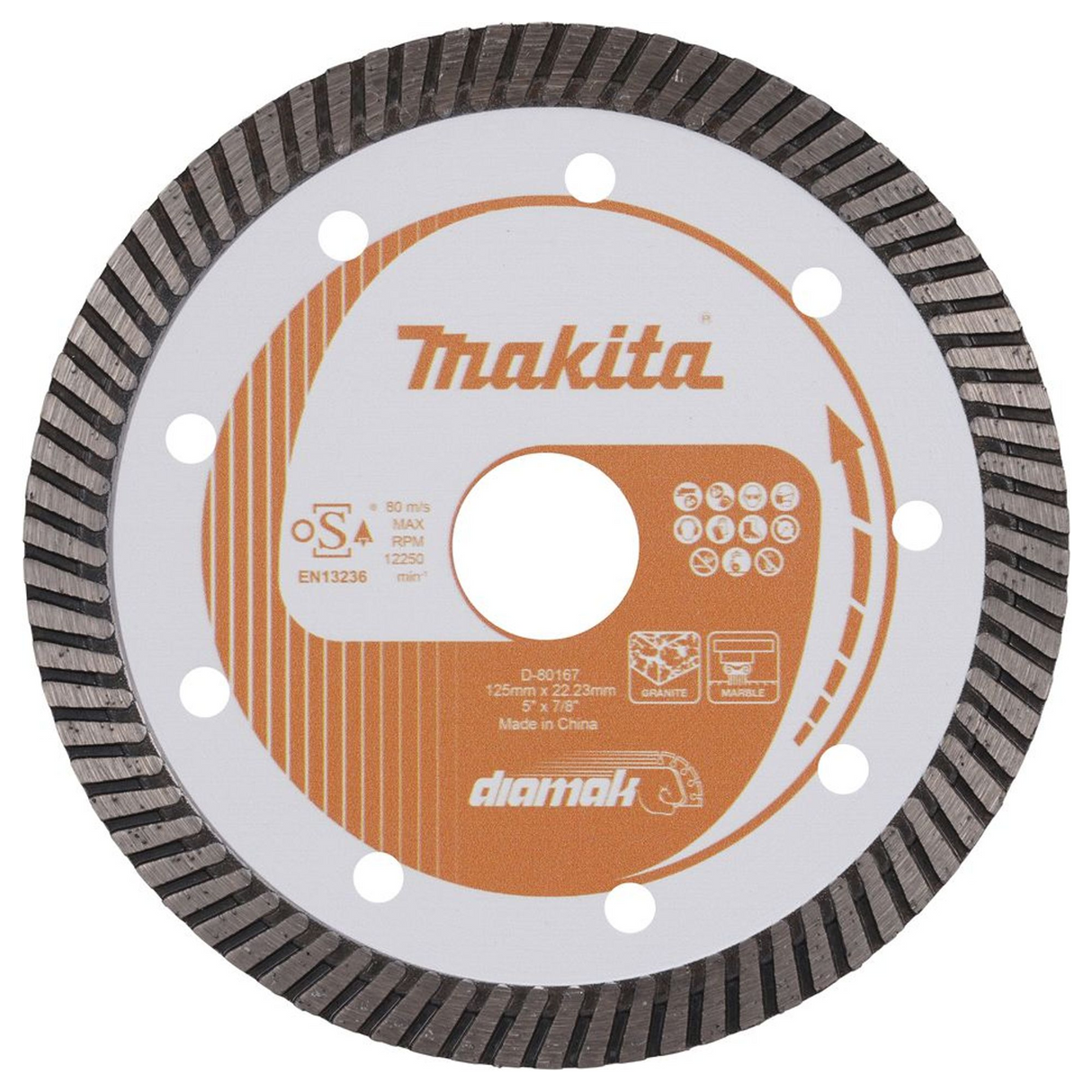 D-80167 - Diamantschijf Makita D-80167 125 mm marmergraniet - Afbeelding 2