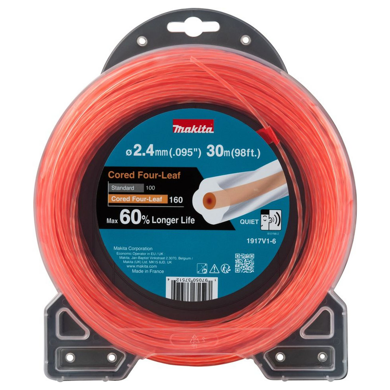 1917V1-6 - Vierbladige nylon lijn Makita 1917V1-6 2,4 mm oranje - Afbeelding 2