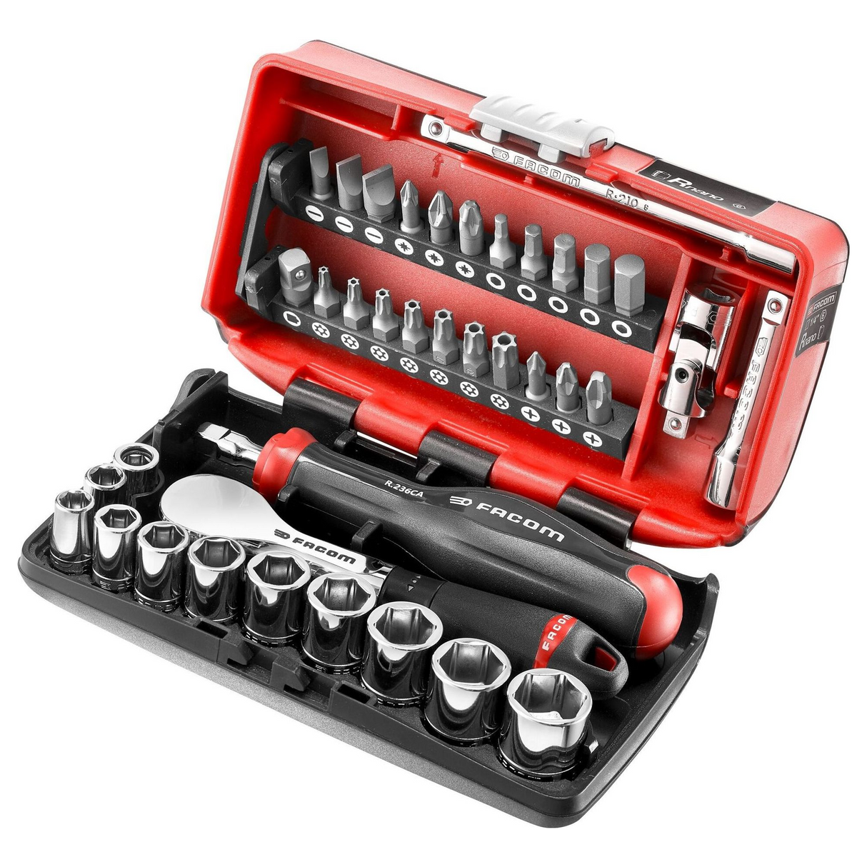 R.181NANO - Facom R.181NANO 1/4" 38-delige NANO-doppenset met zeer nauwkeurige ratel - Afbeelding 2