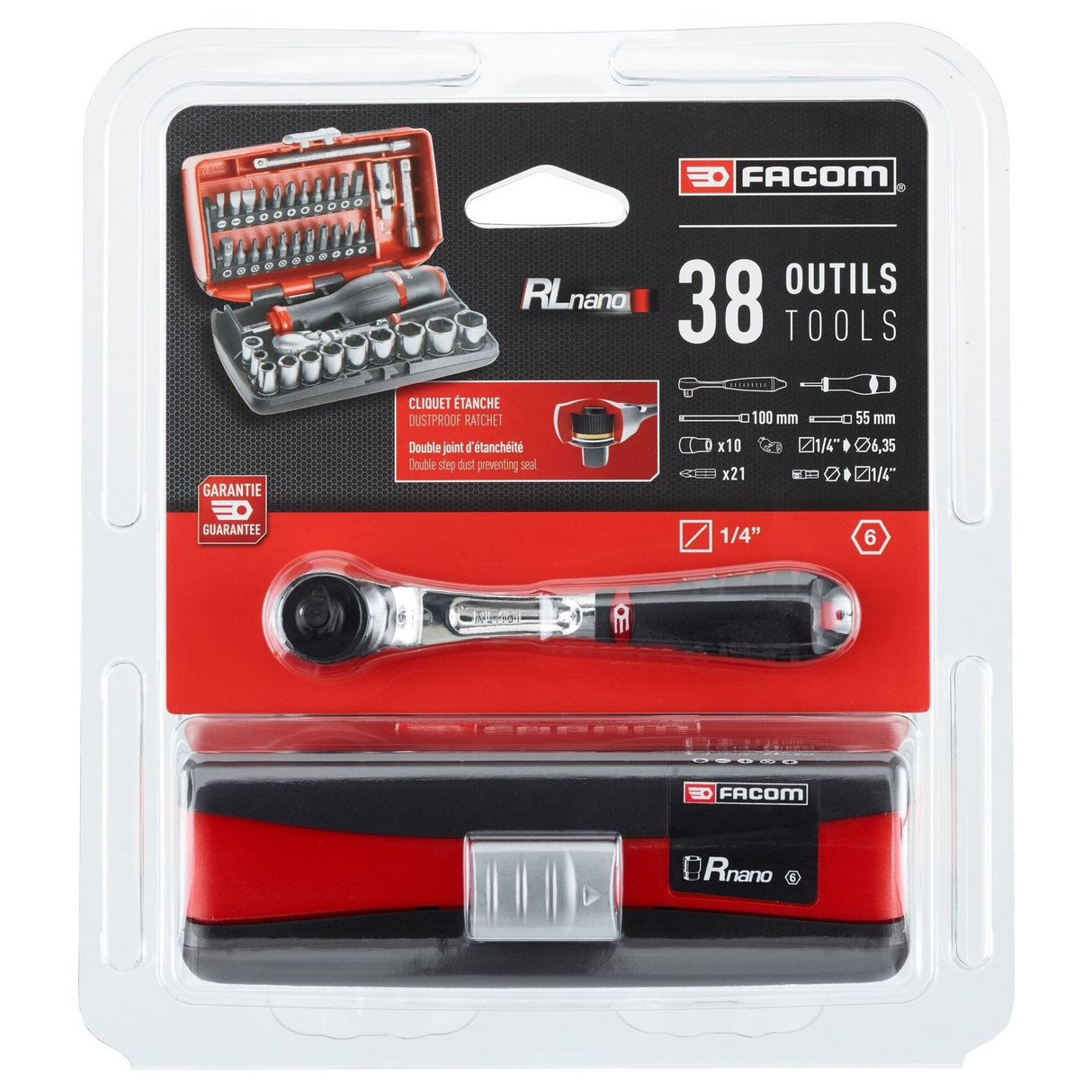 RL.NANO1PB - Facom RL.NANO1PB 1/4" dopsleutelset 38-delig - Afbeelding 5