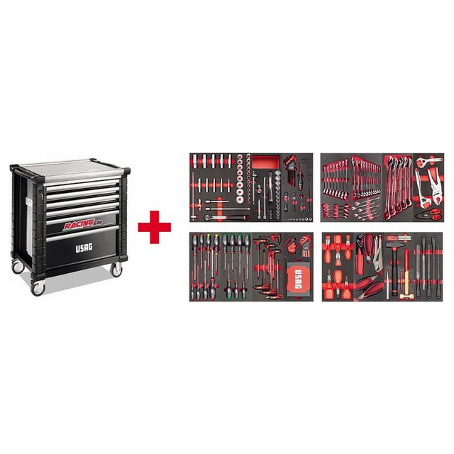 U05191632 - Racekar USAG 519 RS6/4NMM met assortiment 495 MC 302 stuks